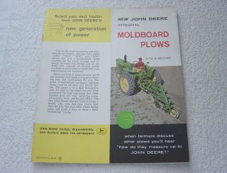 John Deere Moldboard Plows 1960 Sales Brochure
