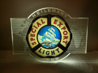 VINTAGE ADVERTISING HEILEMAN ' S SPECIAL EXPORT LIGHT BEER LIGHT/SIGN 1970s 1980s 4