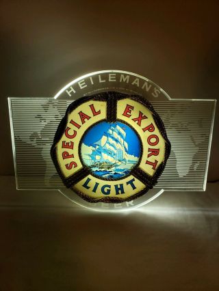 VINTAGE ADVERTISING HEILEMAN ' S SPECIAL EXPORT LIGHT BEER LIGHT/SIGN 1970s 1980s 5