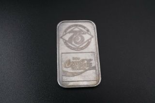Rare Vintage Pure Silver Coca Cola Coke 5 Cent 1oz Bar Bullion 999 Ad 75 yr M731 2