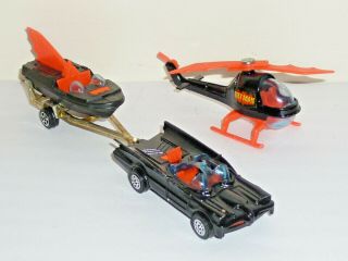 Corgi Juniors Batman Triple Set Batmobile Batboat Batcopter Exc Rare