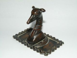 Rare Good Quality Well Made Antique Bronze Paperweight Figure Of A Greyhound Dog