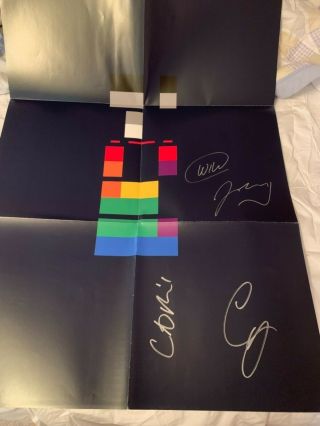 Coldplay Signed Chris Martin X&y Poster,  24x24 Brendon Urie Panic At The Disco