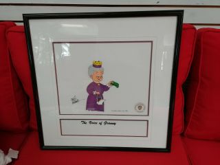 Warner Brothers Animation Cel " The Voice Of Granny " Signed Friz Freleng Wb 1983