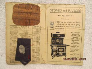 1908 Needle Book Advertises R.  & G.  Furniture Co.  Evansville IN Stoves and Ranges 2