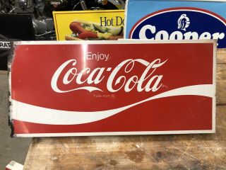 Vintage Enjoy Coke Coco Cola Metal Sign 1970 