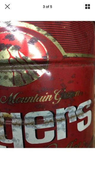Rare Vintage Folgers Regular & Perk Coffee Tin Can 39 oz metal Tin Can 3