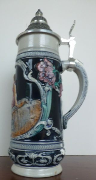 German Beer Stein Depicting the Legend of the Mythical Female Loreley by Thewalt 2