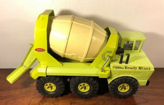 Vintage Mighty Tonka Green Cement Mixer Truck Pressed Steel Toy