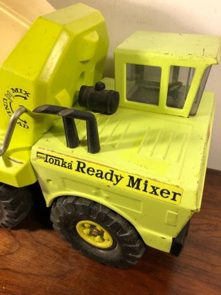 Vintage Mighty Tonka Green Cement Mixer Truck Pressed Steel Toy 2