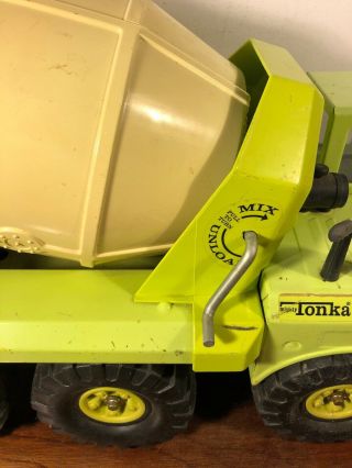 Vintage Mighty Tonka Green Cement Mixer Truck Pressed Steel Toy 3