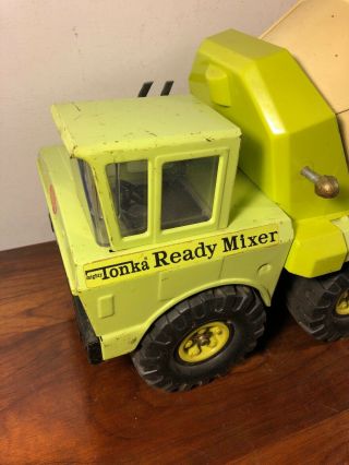 Vintage Mighty Tonka Green Cement Mixer Truck Pressed Steel Toy 7