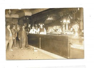 Antique Rppc Old Saloon Photo W/coin - Op Vender,  Class Dudes,  Brunswick