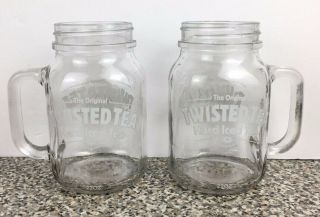 The Twisted Tea Hard Iced Tea Mason Jar Style Mug Glass 22oz Set Of 2