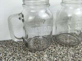The Twisted Tea Hard Iced Tea Mason Jar Style Mug Glass 22oz Set Of 2 2