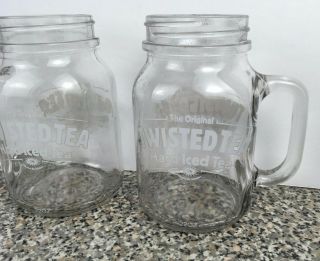 The Twisted Tea Hard Iced Tea Mason Jar Style Mug Glass 22oz Set Of 2 3