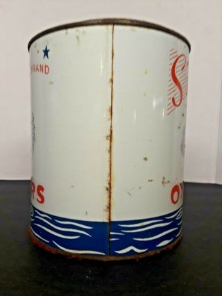Stork Brand Oysters,  H.  S.  Thompson & Co.  Grasonville,  MD. ,  1 Gal.  Can,  1940 ' s - 50 ' s 4