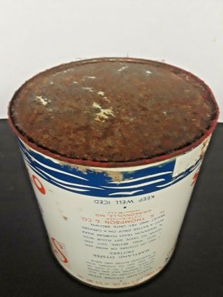 Stork Brand Oysters,  H.  S.  Thompson & Co.  Grasonville,  MD. ,  1 Gal.  Can,  1940 ' s - 50 ' s 6