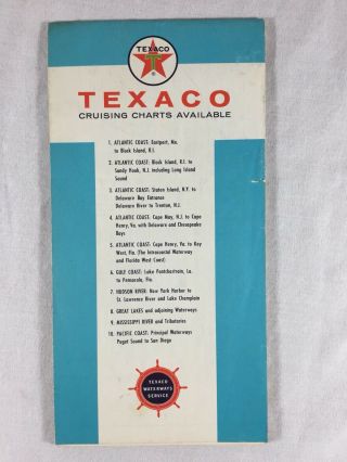 Vintage 1961 Texaco Cruising Chart Map Block Island Sandy Hook Long Island NY NJ 4