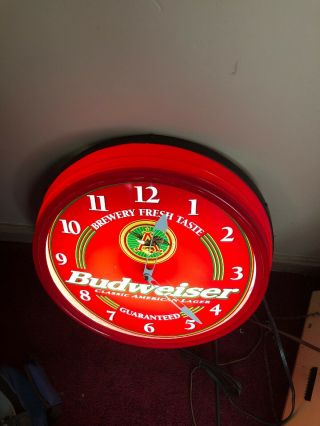Budweiser Round Clock In.