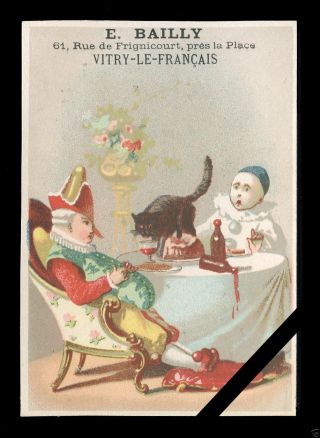 French Victorian Trade Card: Antique E.  Bailly Paris France Chromo