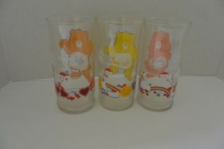 Care Bears Glass Cup Cheer Bear Pizza Hut Limited Edition Collectors Series 1983 2