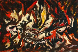 Jackson Pollock The Flame Hd Print On Canvas Large Wall Picture Multisize