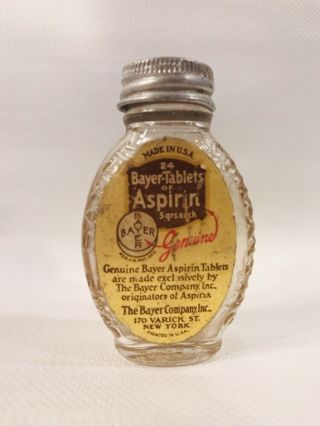 Vintage Bayer Aspirin Glass Bottle
