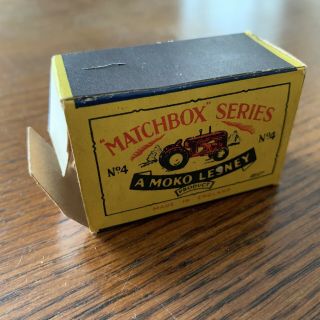 Vintage Matchbox Lesney Massey Harris Tractor No.  4 with Box 6