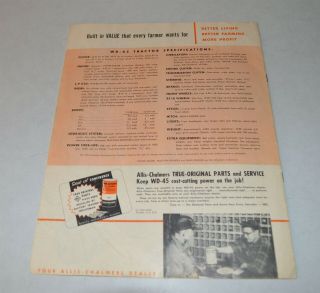 1950 ' s Allis Chalmers Tractor Brochure WD - 45 15 pages Color 7