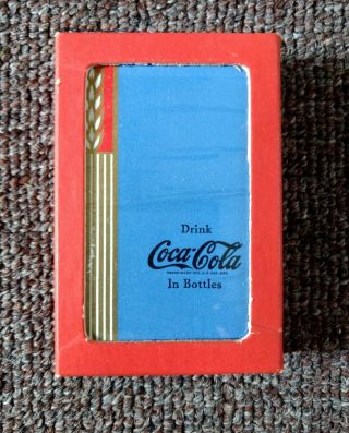 70.  00rare 1939 Coca - Cola Blue " Wheat " Playing Cards.