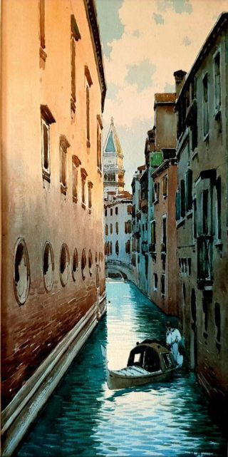Old Antique Watercolor Painting Of Venice Artist Signed 7