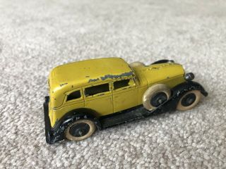 Vintage Tootsietoy 1930 ' s Graham Series Car 0613 Yellow & Black 6 Wheel Sedan 3