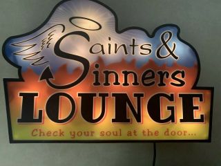 Lighted Bar Sign “saints & Sinners Lounge” By Rabbit Tanaka 2004