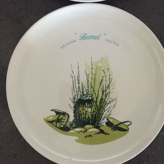 Four Blakely Cactus Pottery Dinner Plates,