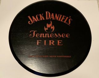 Jack Daniels Fire Wooden Barrel Lid Sign
