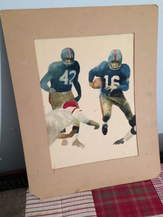 Watercolor Football Players In Action Fort Worth,  Tx Travers Green Art