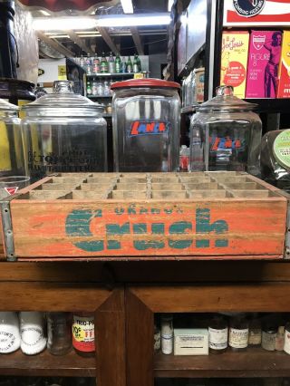 Vintage 1965 Orange Crush Bottle Crate Sign Crushy Cheerwine Sundrop Dr Pepper