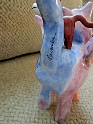 Whimsiclay Amy Lacombe signed cat figure Angel w/forked tail by Annaco Creations 3