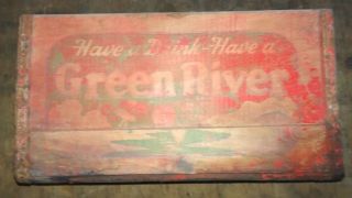 Rare Green River Beverage Wooden Crate Syrup Carrier