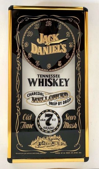 Vtg Jack Daniels Old No.  7 Tennessee Whiskey Glass Wall Clock Repair/display