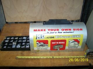 Vintage M - D Make Your Own Sign Store Display W/letters & Numbers,  Nu - Lume Signs