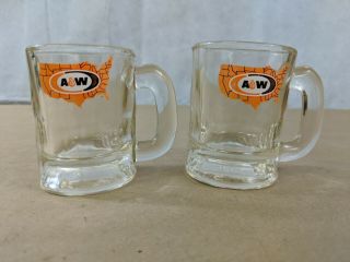 G29 Vintage A&w Root Beer Mini Mug Shot Glasses 3.  25 " Euc