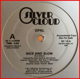 Disco Funk Boogie 12 " Opal - And Slow Silver Cloud - Rare 