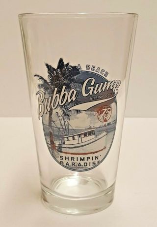 Rare Bubba Gump Life Is A Beach Shrimpin Paradise Pint Glass