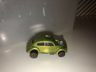 Vintage 1967 Hot Wheels Redline Custom Volkswagen Beetle Lime Green Vw Bug