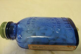 Vintage - Medicine - Phillips ' - MILK OF MAGNESIA - Tablets - Blue - Bottle - Embossed - on Back 7