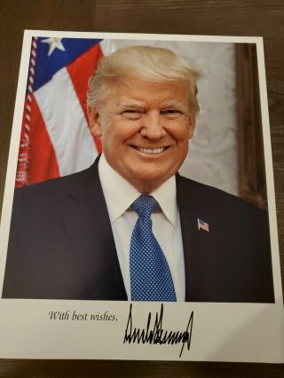 President Donald Trump Signed 8x10 Photograph Official White House Photo