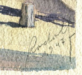 1947 Vintage Watercolor Painting Paris Pont St Michel Signed Rudolf 5
