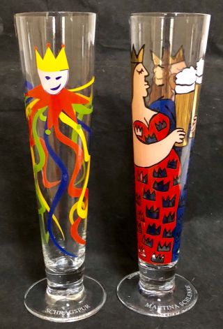 Ritzenhoff Schragspur Jester & Martina Schlenke King & Queen 10 " Beer Glasses